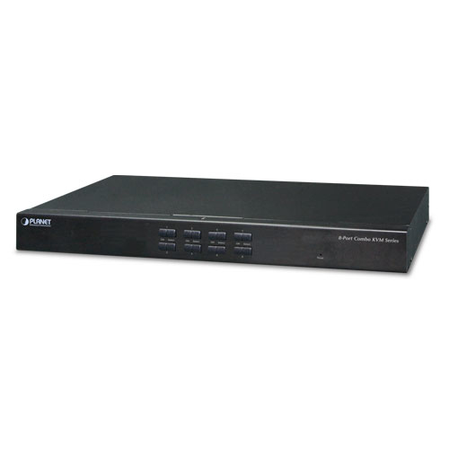 PLANET KVM-210-08 interruptor KVM Montaje en rack Negro