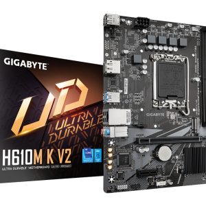 GIGABYTE H610M K V2 Placa base - Procesadores Intel Core 14ª generación, hasta 5600 MHz DDR5, 1xPCIe 3.0 M.2, LAN 1GbE, USB 3.2 Gen 1