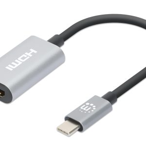 Manhattan 153973 adaptador de cable de vídeo 0.11 m USB Tipo C HDMI Gris