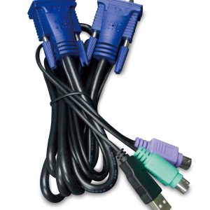 PLANET KVM-KC1-5 cable para video, teclado o ratón (KVM) Negro, Azul 5 m