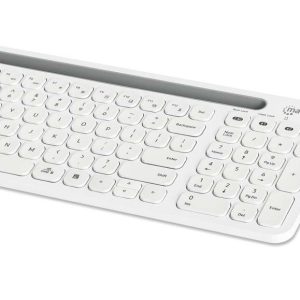 Manhattan 180580 teclado Ratón incluido Universal RF Wireless + Bluetooth QWERTY Blanco