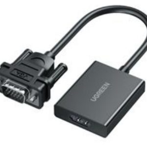 Ugreen 50945 adaptador de cable de vídeo 0.15 m VGA (D-Sub) HDMI + USB-C + 3.5mm Negro