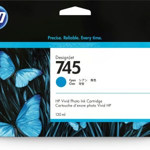 HP Cartucho de tinta DesignJet 745 cian de 130 ml