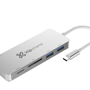 Klip Xtreme KCR-500 base para laptop o replicador de puertos USB 3.2 Gen 1 (3.1 Gen 1) Type-C Plata