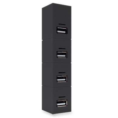 BRobotix 180727-2 nodo concentrador USB 2.0 480 Mbit/s Negro