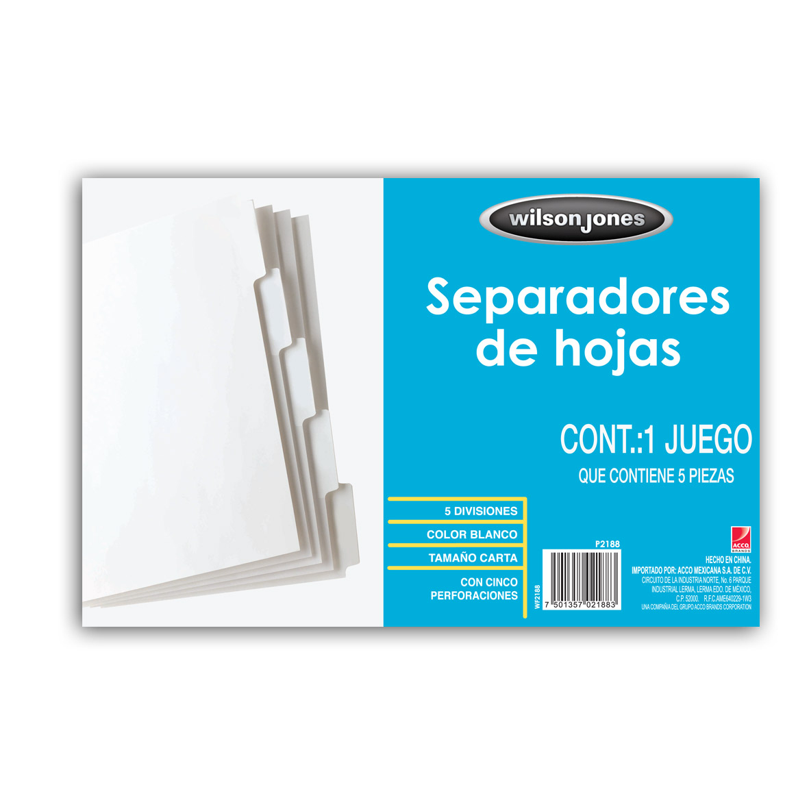 Acco P2189 libreta Blanco