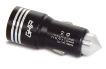 Ghia GAC-176 cargador de dispositivo móvil Universal Negro USB Auto