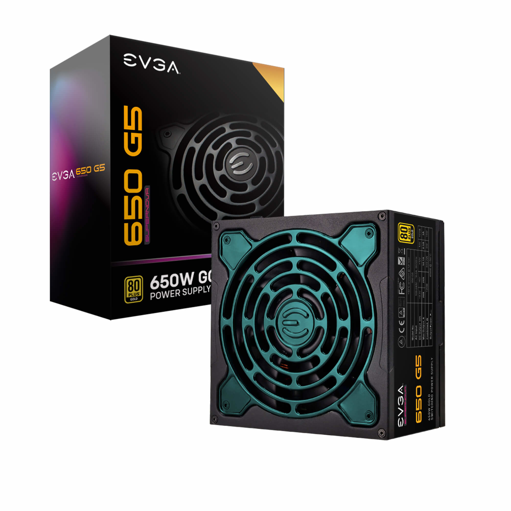EVGA SUPERNOVA 650 G5 unidad de fuente de alimentación 650 W 20+4 pin ATX ATX Negro