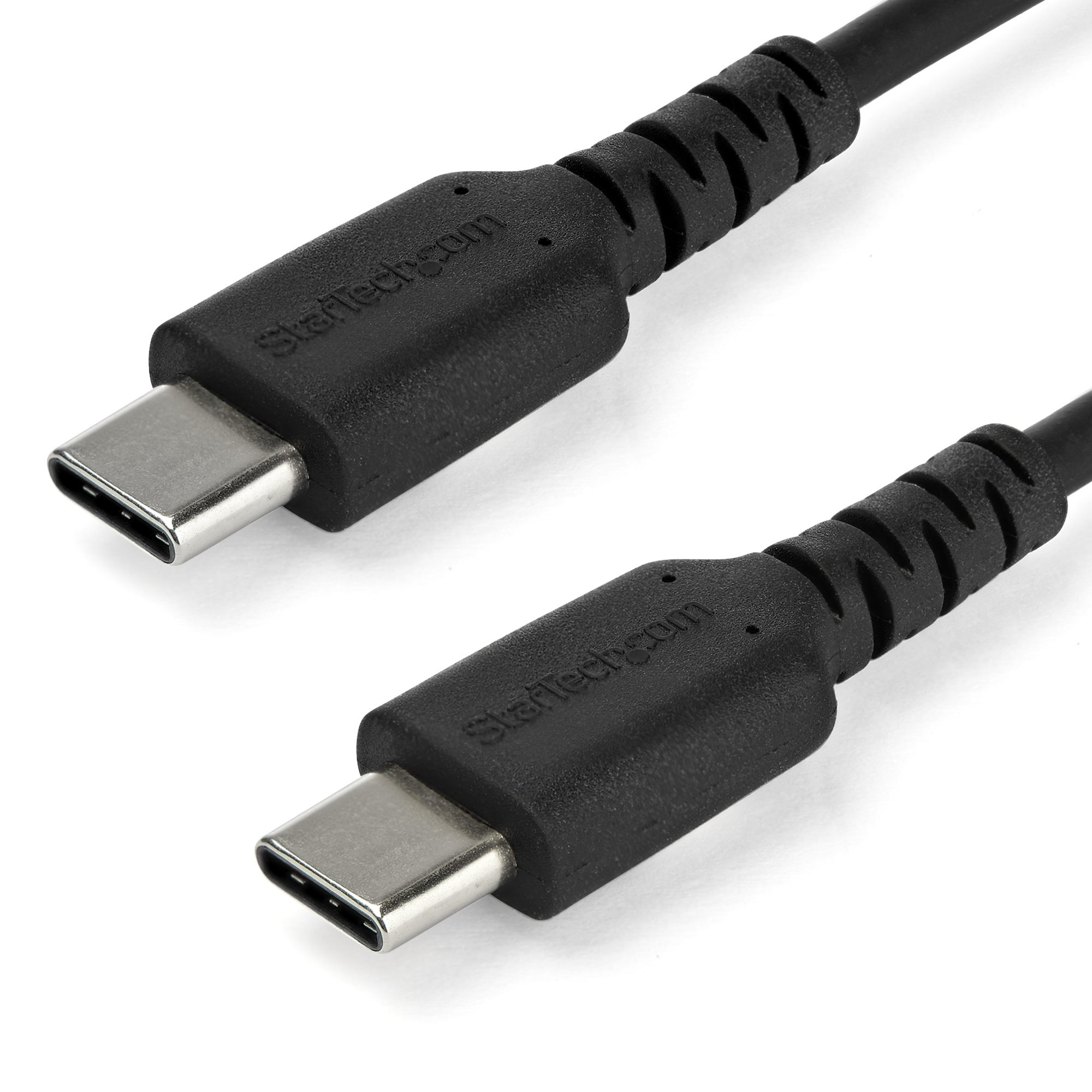StarTech.com Cable de 2m de Carga USB C - de Carga Rápida y Sincronización USB 2.0 Tipo C a USB C para Laptops - Revestimiento TPE de Fibra de Aramida M/M 60W Negro - iPad Pro Surface