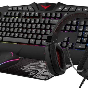 Naceb Technology NA-0934 teclado Ratón incluido Juego USB QWERTY Inglés Negro