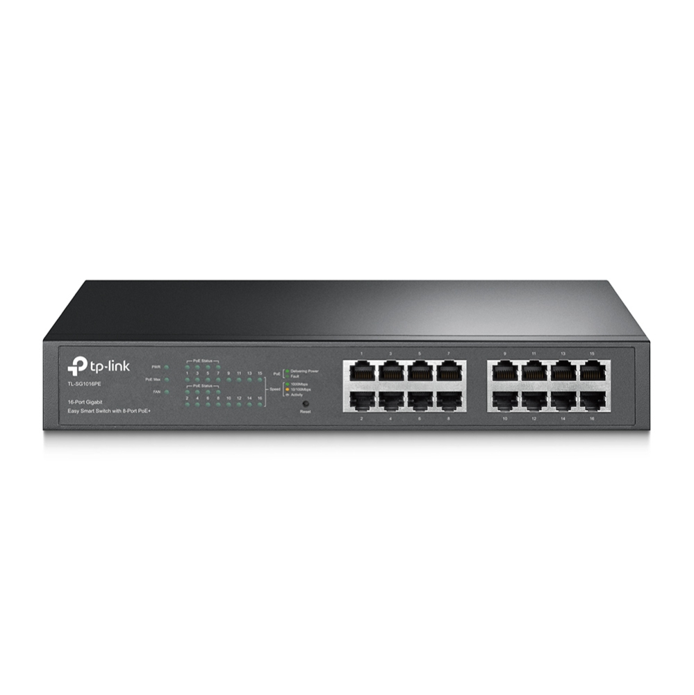 TP-Link TL-SG1016PE dispositivo de redes Gestionado L2 Gigabit Ethernet (10/100/1000) Energía sobre Ethernet (PoE) Negro