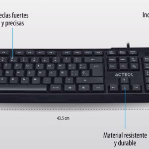 Acteck AC-928946 teclado Universal USB Negro