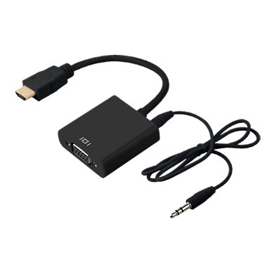 BRobotix 110964N adaptador de cable de vídeo HDMI Tipo A (Estándar) VGA (D-Sub) + 3,5mm Negro