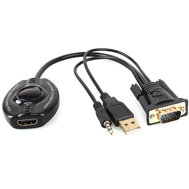 BRobotix 150620 adaptador de cable de vídeo 0.3 m HDMI + 3.5mm VGA (D-Sub)