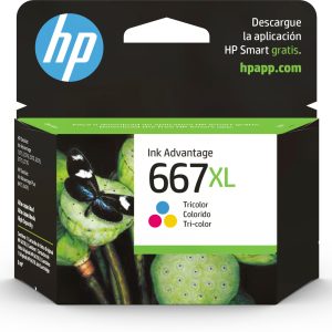 HP Cartucho de tinta de alto rendimiento Original Advantage 667XL, tricolor