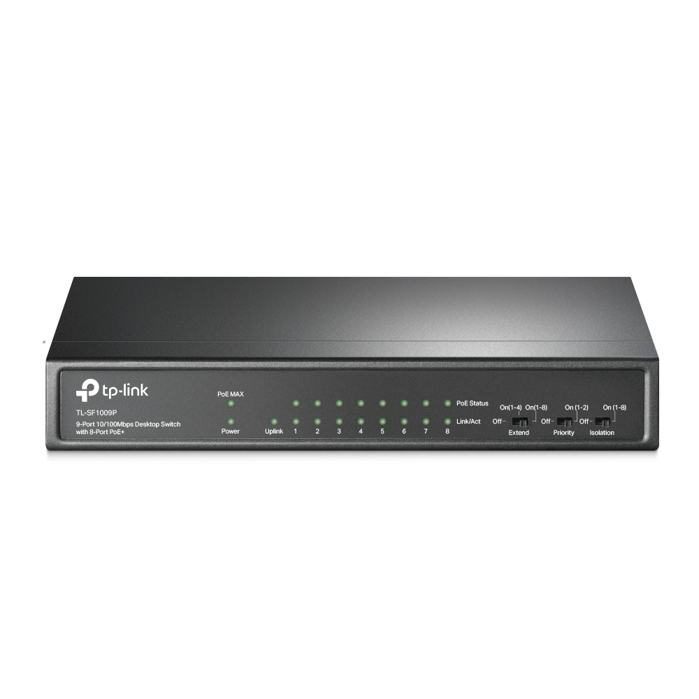 TP-Link TL-SF1009P dispositivo de redes No administrado Fast Ethernet (10/100) Energía sobre Ethernet (PoE) Negro