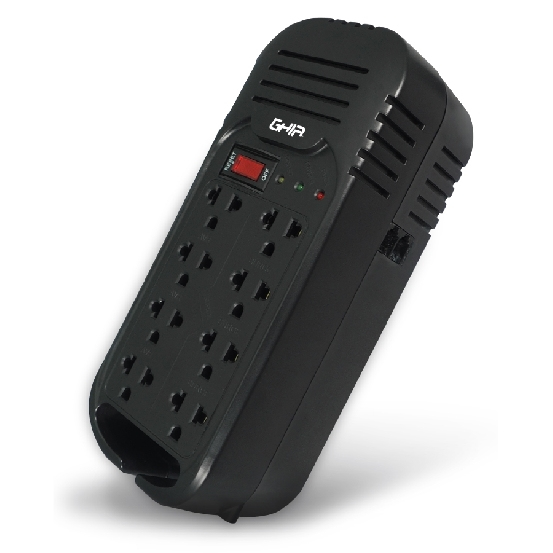 Ghia GVR-020 regulador de voltaje 8 salidas AC 120 V Negro
