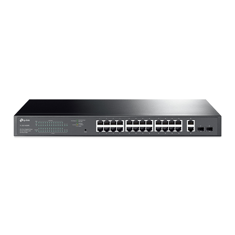 TP-Link TL-SG1428PE dispositivo de redes Gestionado L2 Gigabit Ethernet (10/100/1000) Energía sobre Ethernet (PoE) 1U Negro