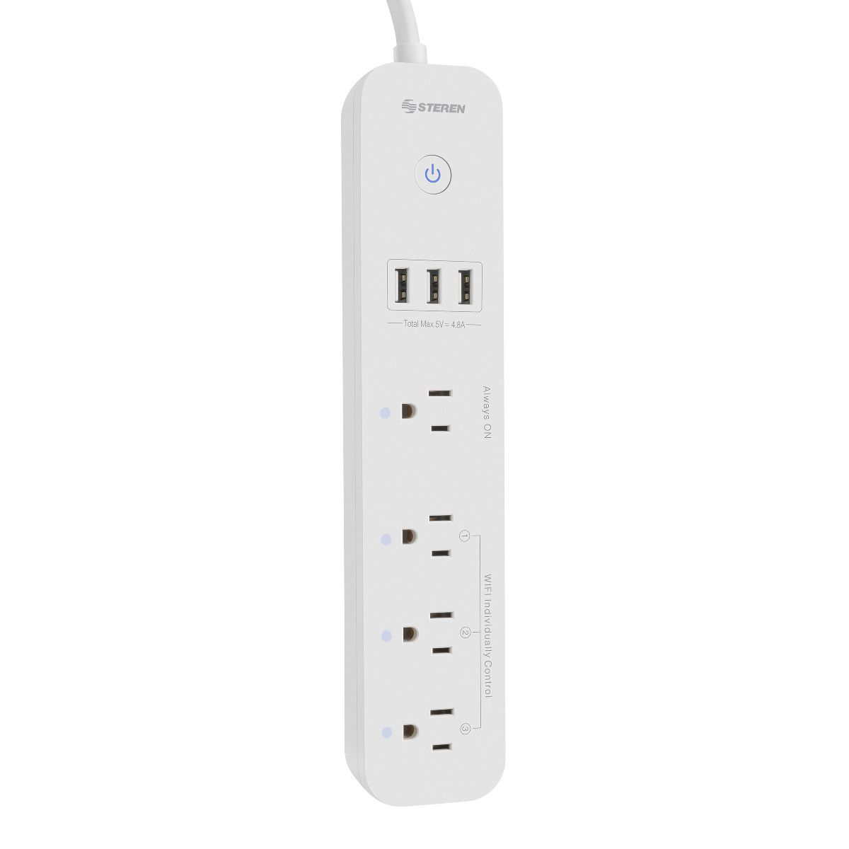 Steren SHOME-300 supresor de picos Blanco 125 V 1.7 m