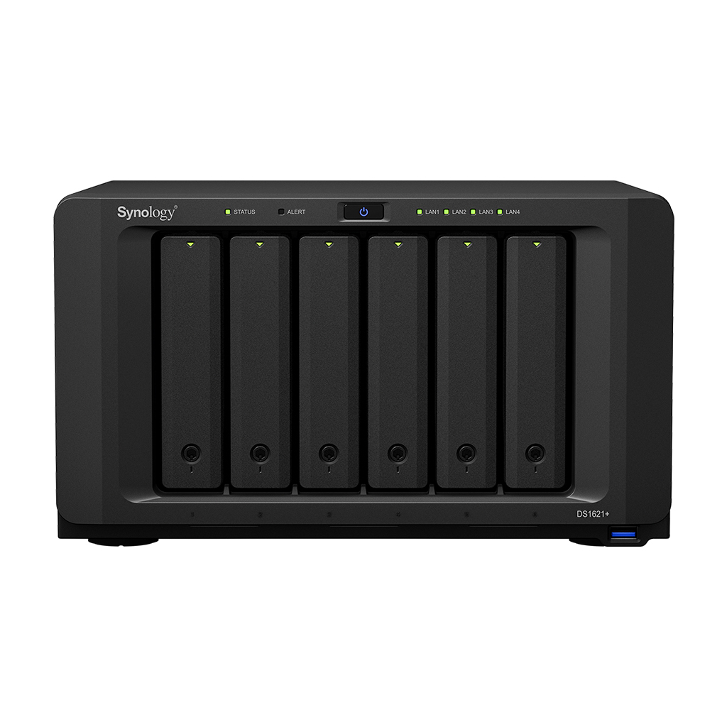 Synology DiskStation DS1621+ servidor NAS o de almacenamiento Escritorio Ryzen Embedded V1500B 4 GB DDR4 0 TB DiskStation Manager Negro