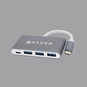 Naceb Technology NA-0112 nodo concentrador USB 3.2 Gen 1 (3.1 Gen 1) Type-C Plata, Blanco