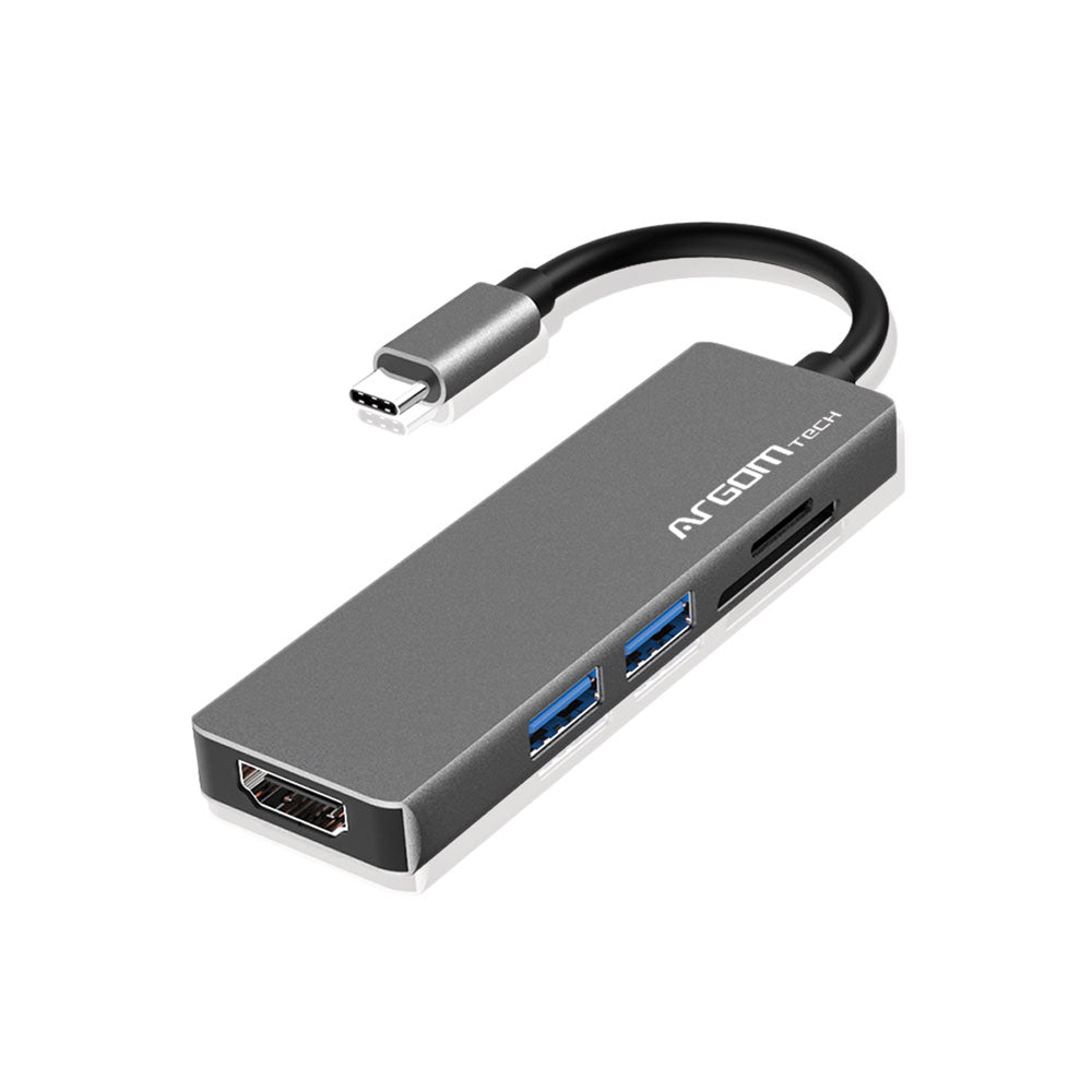 ArgomTech ARG-UB-0183 base para laptop o replicador de puertos Alámbrico USB 3.2 Gen 1 (3.1 Gen 1) Type-C Plata