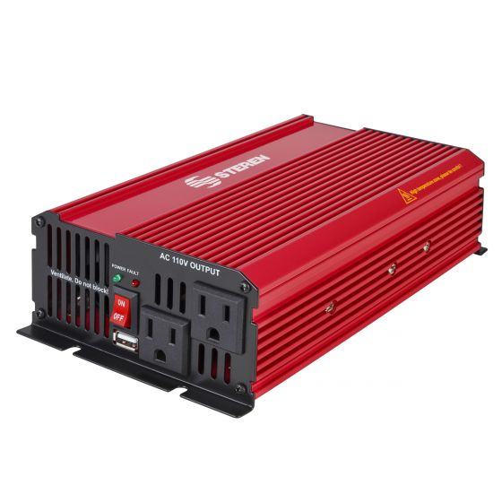 Steren INV-1500 regulador de voltaje 2 salidas AC 11 - 14 V Negro, Rojo