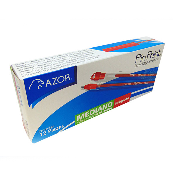 Azor 6830RO bolígrafo Rojo Bolígrafo de barra Fino 12 pieza(s)