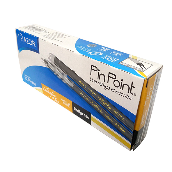 Azor 6840NE bolígrafo Negro Bolígrafo de barra Ultra Fino 12 pieza(s)