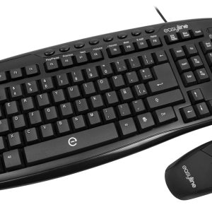 Easy Line Kit de y mouse - Negro, 1000 DPI teclado Ratón incluido Universal USB QWERTY Inglés de EE.UU.