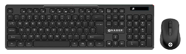 Naceb Technology NA-0123 teclado Ratón incluido Oficina RF inalámbrico QWERTY Español Negro