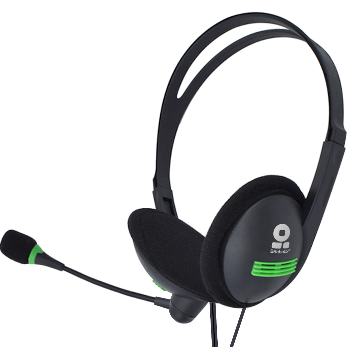 BRobotix 651428 audífono y auriculare Auriculares Alámbrico Diadema Oficina/Centro de llamadas Negro