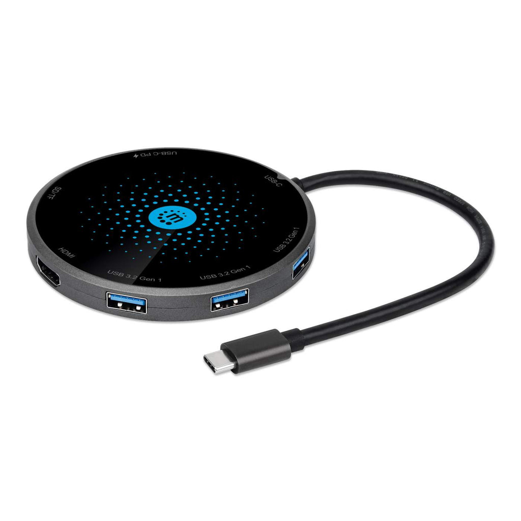 Manhattan Docking USB-C con base de carga inalámbrica