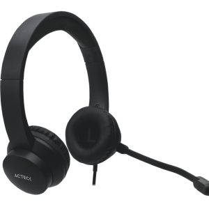 Acteck SF10 Auriculares Alámbrico Diadema Oficina/Centro de llamadas Negro