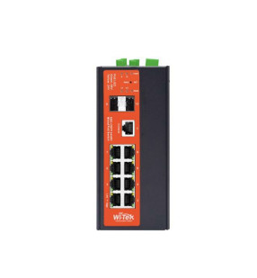 Wi-Tek WI-PMS310GF-ALIEN-I dispositivo de redes Gestionado L2 Gigabit Ethernet (10/100/1000) Energía sobre Ethernet (PoE) Negro, Naranja