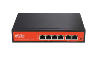 Wi-Tek WI-PS205 dispositivo de redes Fast Ethernet (10/100) Energía sobre Ethernet (PoE) Negro, Naranja