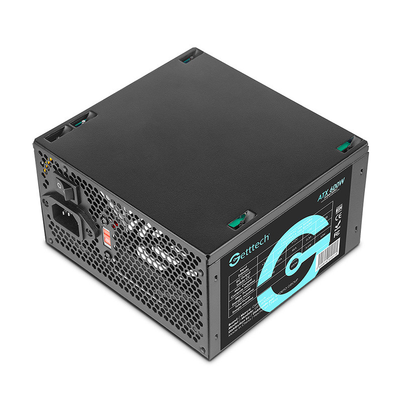 Getttech GFS-60020-01 unidad de fuente de alimentación 600 W 20+4 pin ATX ATX Negro