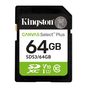 Kingston Technology 64 GB SDXC Canvas Select Plus Gen3 100 MB/s C10 UHS-I U1 V10