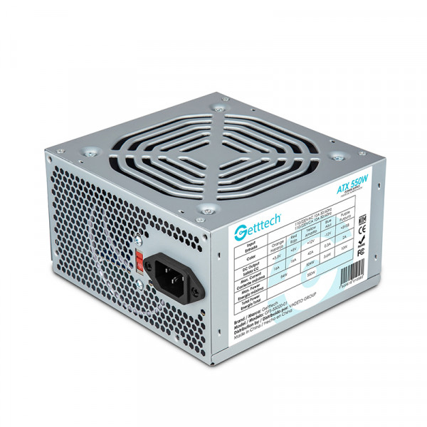 Getttech GFS-55020-01 unidad de fuente de alimentación 550 W 20+4 pin ATX ATX