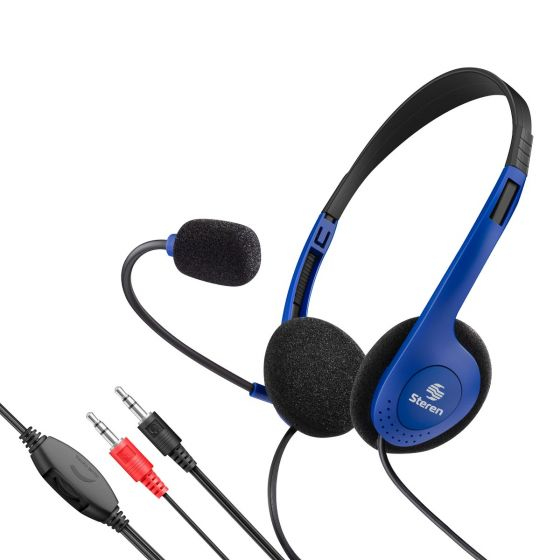 Steren AUD-505 audífono y auriculare Auriculares Alámbrico Diadema Llamadas/Música Negro, Azul
