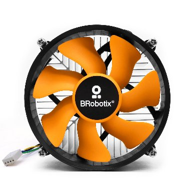 BRobotix 963005 sistema de refrigeración de computadora Procesador Enfriador de aire 9 cm Aluminio, Negro, Naranja