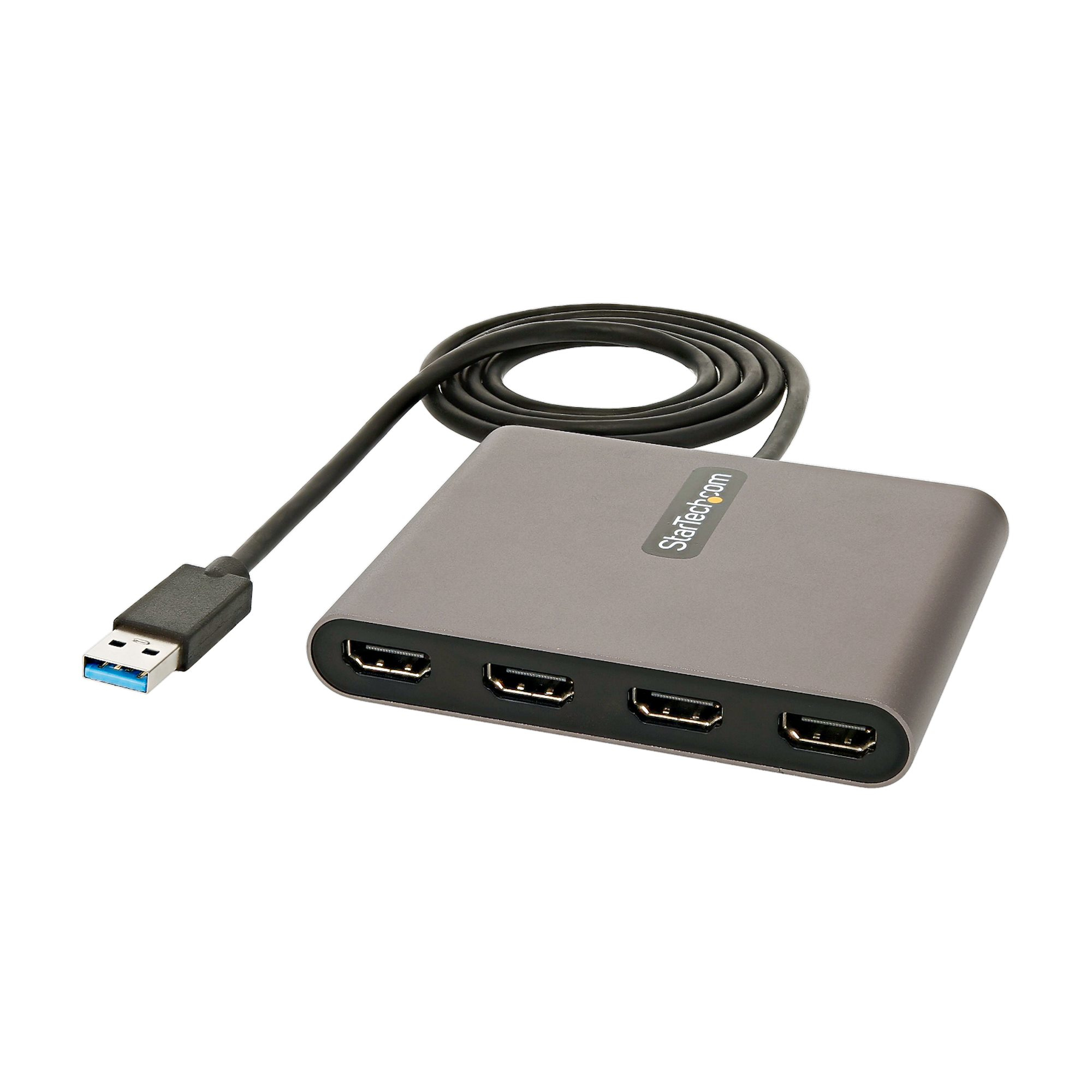 StarTech.com Adaptador USB 3.0 a 4 Puertos HDMI - Tarjeta de Video Externa - Dongle Llave USB-A a 4x HDMI - 1080p a 60Hz - Conversor Multimonitor USB a HDMI - Solo para Windows