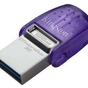 Kingston Technology DataTraveler microDuo 3C unidad flash USB 128 GB USB Type-A / USB Type-C 3.2 Gen 1 (3.1 Gen 1) Acero inoxidable, Púrpura