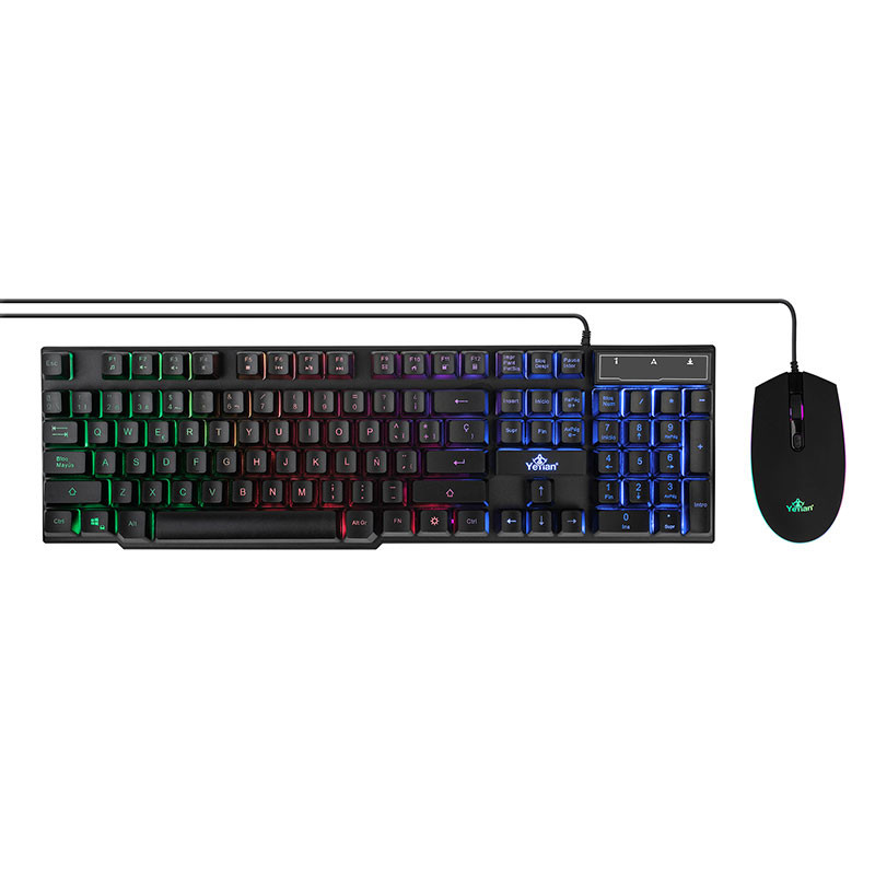 Yeyian YKP-20705 teclado Ratón incluido Juego USB Español Negro