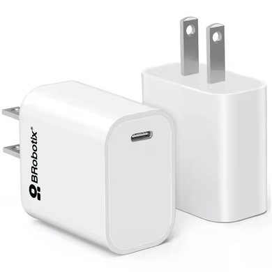 BRobotix CARGADOR 20W CARGA RÁPIDA USB-TIPO C V3.0 BLANCO