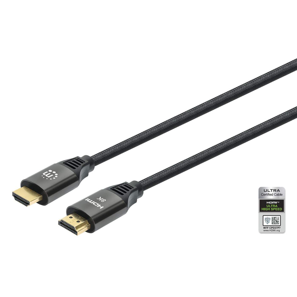 Manhattan Cable HDMI Certificado de Ultra Alta Velocidad, 8K a 60 Hz o 4K a 120 Hz, con Ethernet