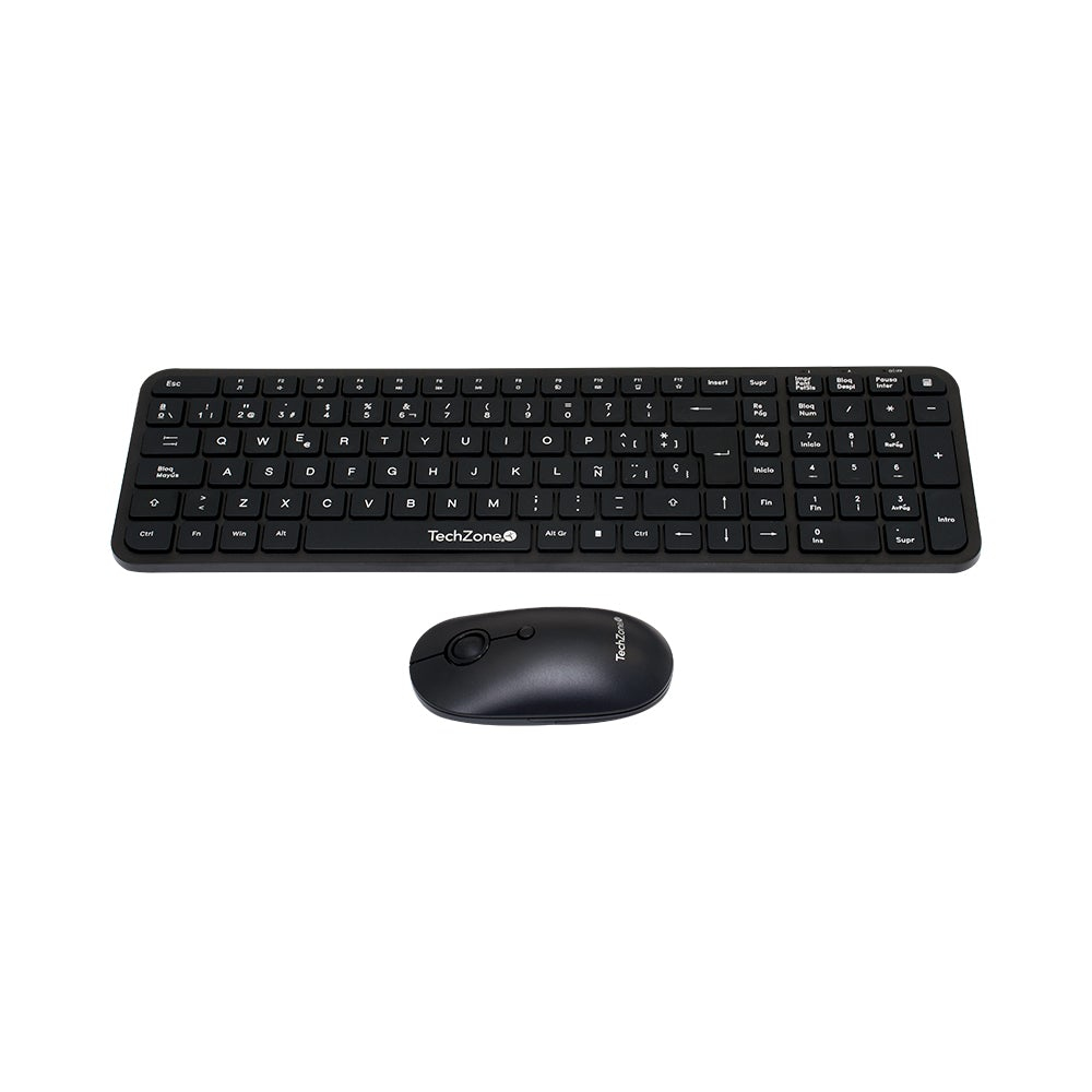 TechZone TZCOMBINA05 teclado Ratón incluido Oficina RF inalámbrico Español Negro