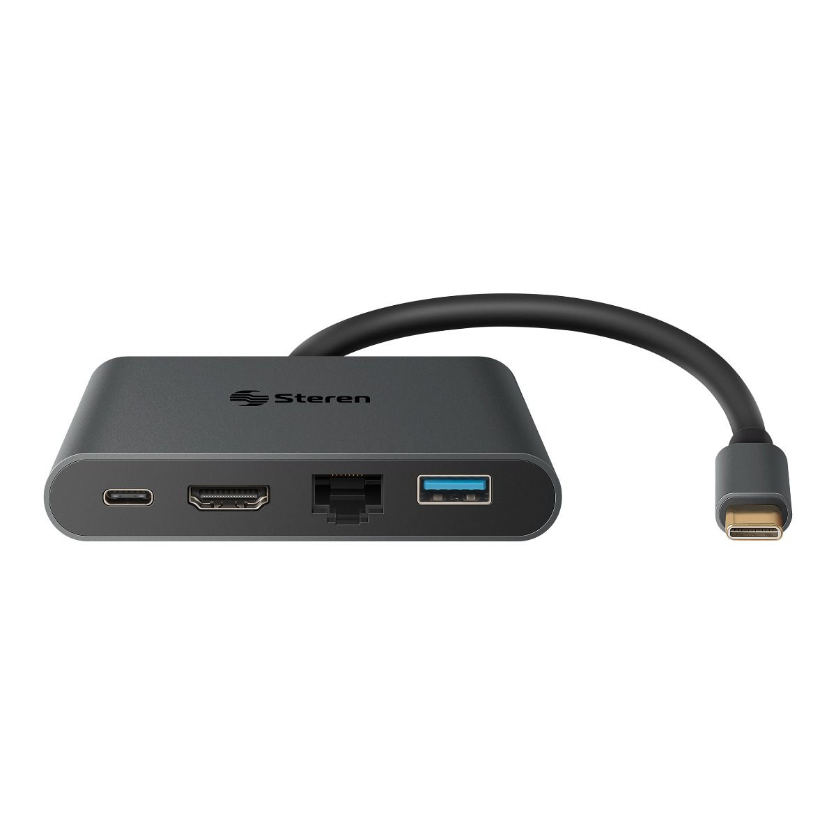 Steren USB-5290 base para laptop o replicador de puertos USB 2.0 Type-C Negro