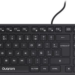 Quaroni KAQ01 teclado Ratón incluido Universal USB QWERTY Español Negro