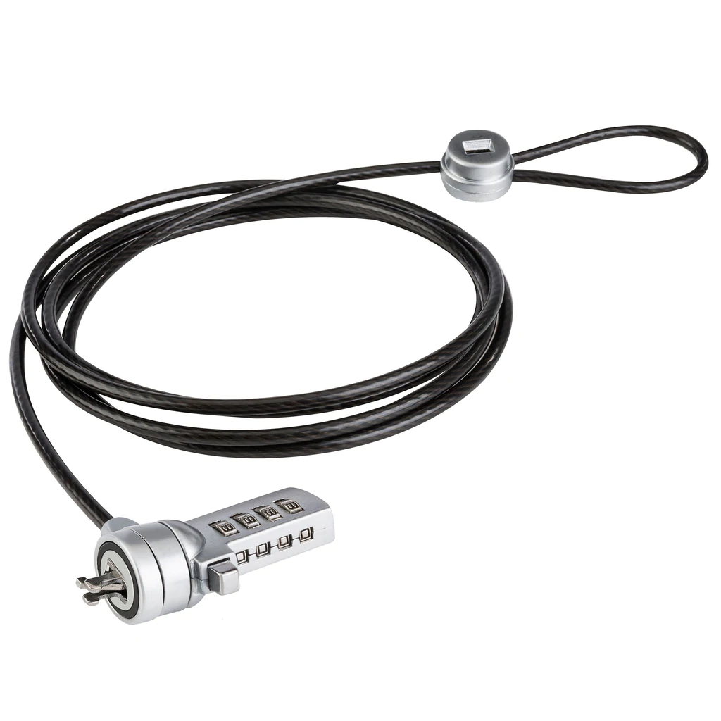 TechZone TZCCL103 cable antirrobo Negro, Plata 1.8 m